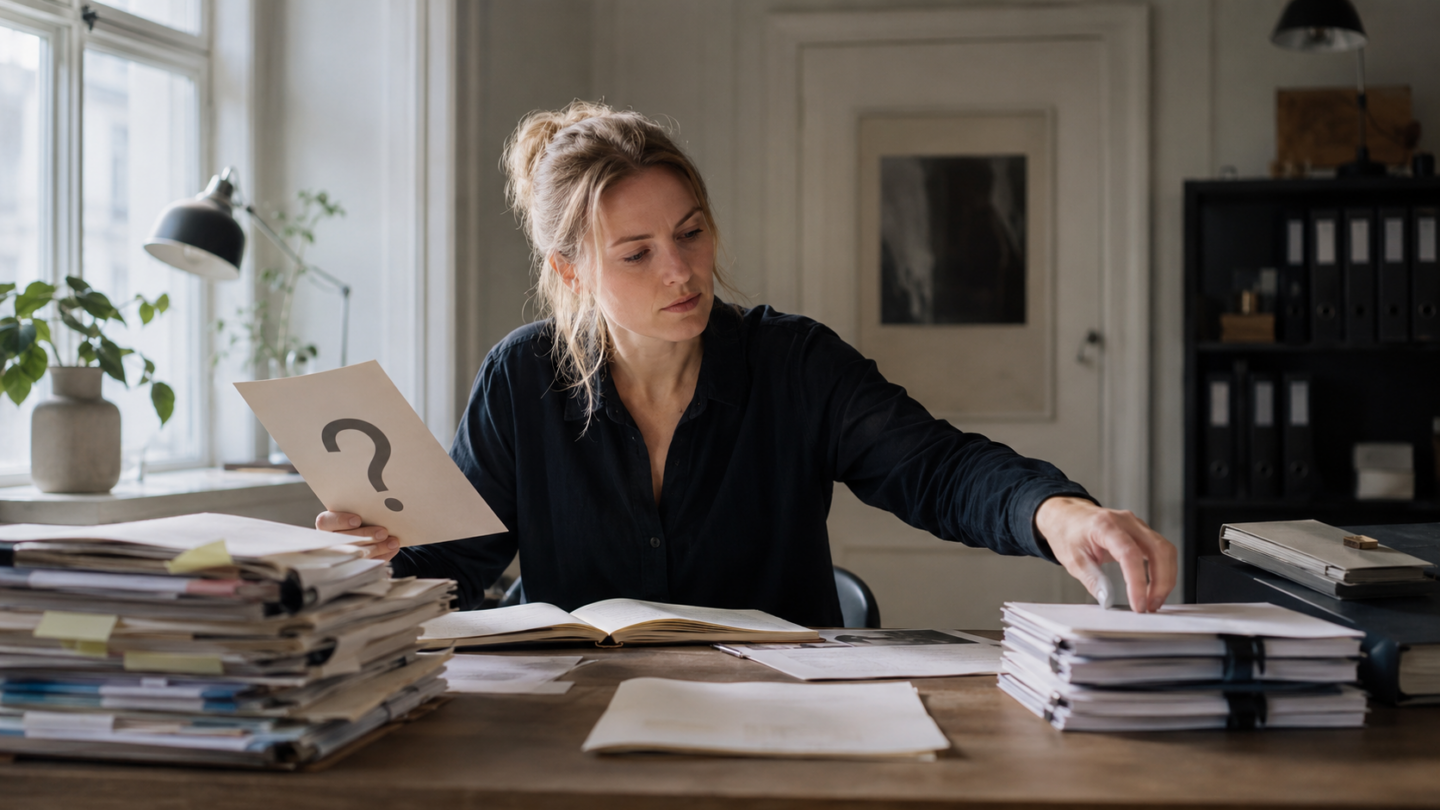 En researcher bevæger sig fra et åbent spørgsmål til et lille udvalg af kontrollerede primærkilder.